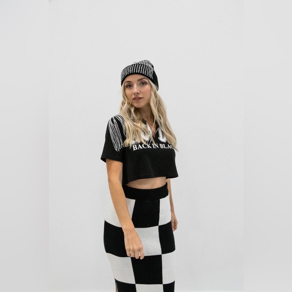 AC/DC Fringe Crop Top in Medium - Picture 10 of 11